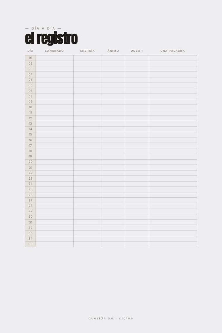 El registro de 35 días